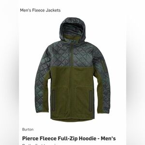 Burton Quilted Fleece Jacket in Forest Green and Charcoal